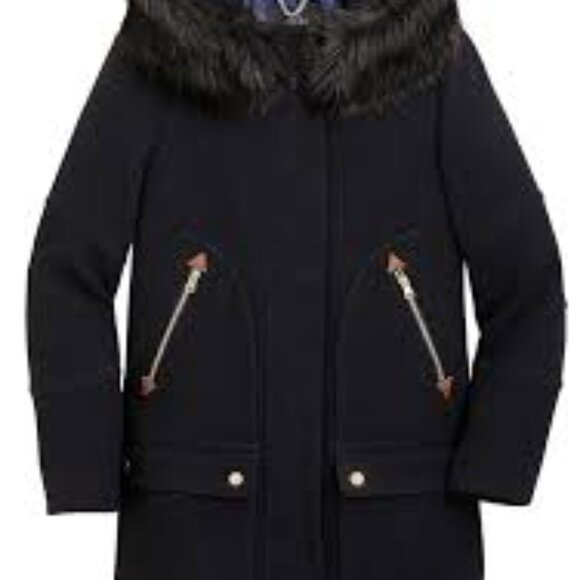 NWOT J. Crew Chateau Parka in Italian Stadium-Cloth Black 2 - Picture 1 of 15